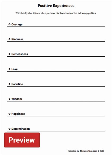 50 Self Esteem Worksheet For Adults