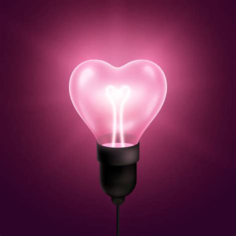 Valentines Day Heart With Lights Illustrations Royalty Free Vector