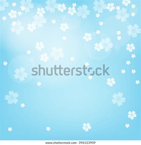 Spring Cherry Blossoms On Blue Background Stock Vector Royalty Free