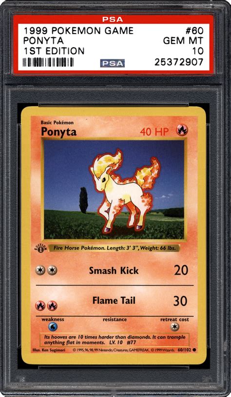 The card was only on sale for a brief period time in the fall of 2016 and the price was over $2,000. 1999 Nintendo Pokemon Game Ponyta (1st Edition) | PSA CardFacts™