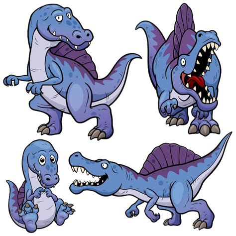 Personaje De Dibujos Animados De Dinosaurios Vector Premium