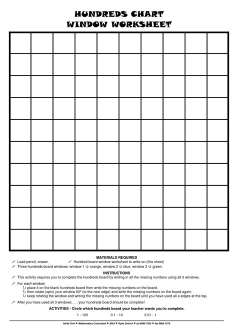 2 Best Images Of Printable Blank 100 Hundreds Chart