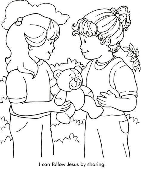 Sharing With Others Coloring Page Bible Coloring Pages Sunday School