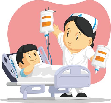 Nurse Helping Sick Child Pediatric Patient Hospital Cartoon 2144075