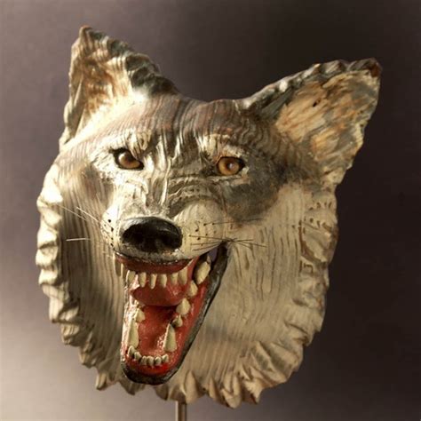Wolf Mask Wood Carving Jason Tennant Etsy