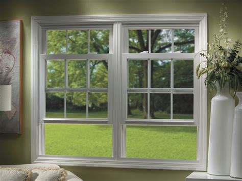 Energy Efficient Double Wide Vinyl Double Hung Windows With Grille