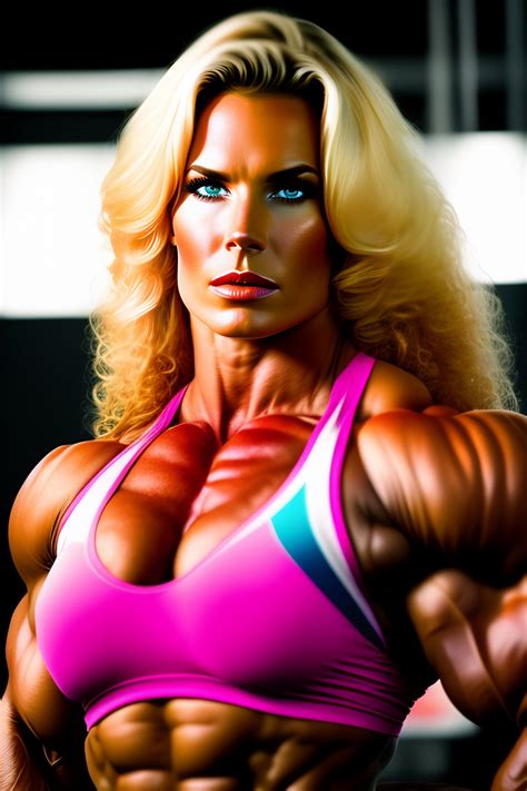 Lexica Blonde Girl Big Muscle Showing