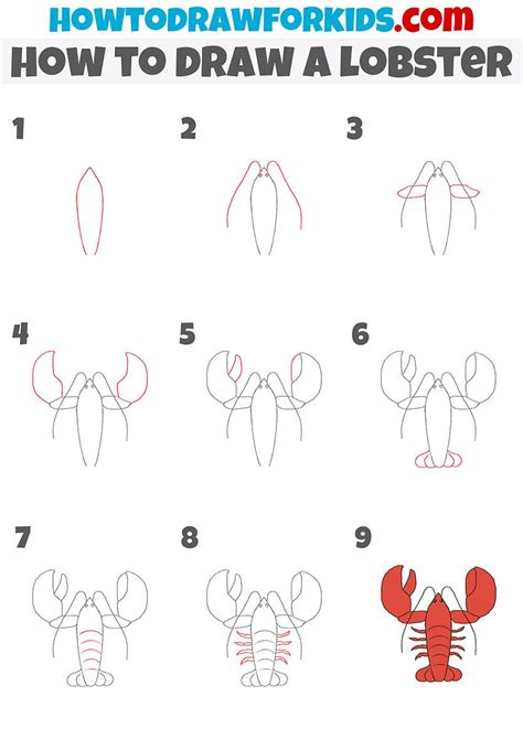 How To Draw A Lobster Step By Step In 2022 Lobster Drawing Fish
