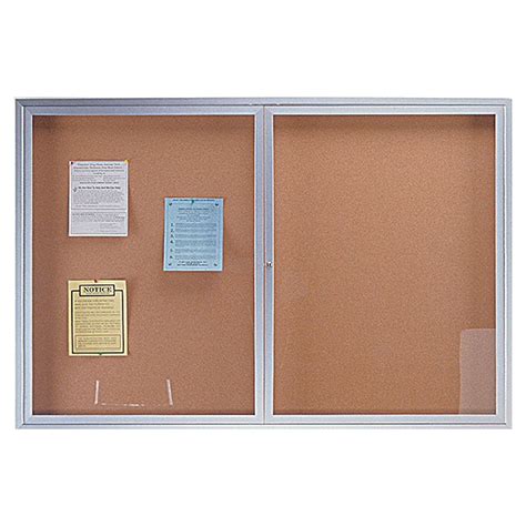 Enclosed Bulletin Board Cabinet Cork Board Display Case