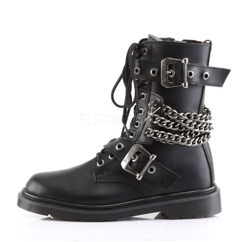 demonia men s defiant 204 men s black vegan leather goth punk combat boots vegan leather boots