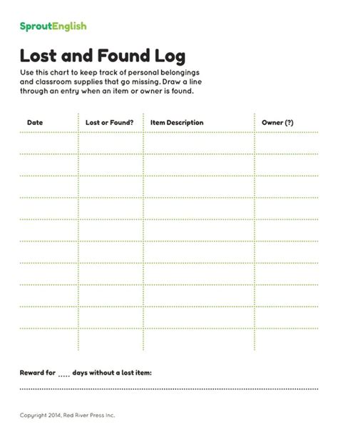 lost and found log template lost and found word template templates