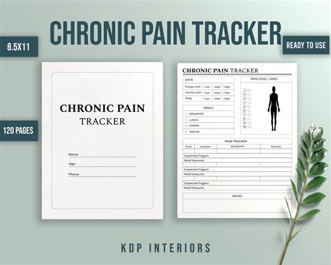 Chronic Pain Tracker X Inches KDP Interior Template Low Content Design Pain Tracker Daily