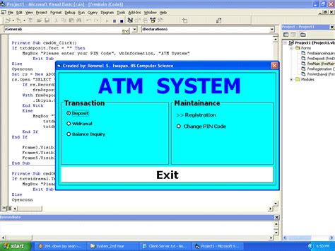 Simple Atm System Free Source Code Tutorials And Articles