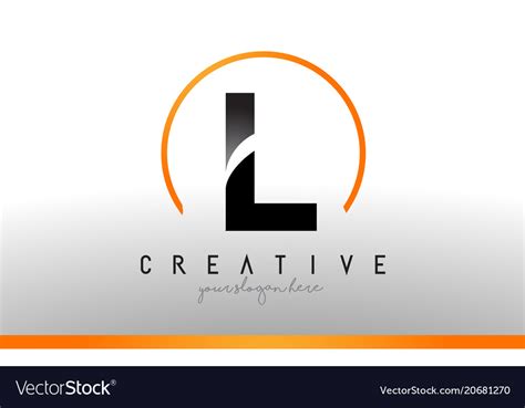 L Letter Logo Design With Black Orange Color Cool Vector Image