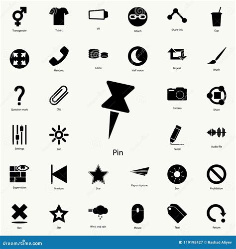 Pin Icon Detailed Set Of Minimalistic Icons Premium Graphic Design