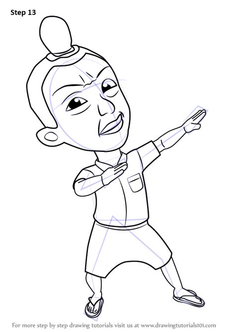 How To Draw Jarjit From Upin And Ipin Upin And Ipin Step By Step