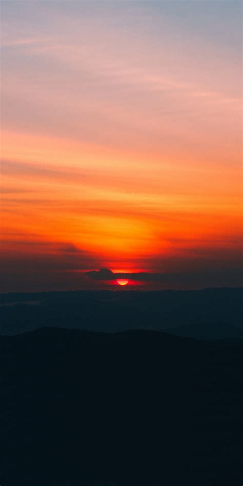 Download Wallpaper 1080x2160 Sunset Minimal Sky Beautiful Honor 7x