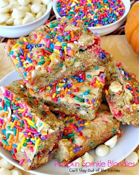 Pumpkin Sprinkle Blondies Cant Stay Out Of The Kitchen