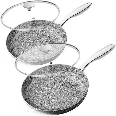 Buy Michelangelo Frying Pan Set With Lid 8 And 10 Granite Frying Pan