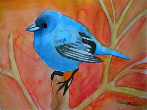 Nathan Buhlers Day Off Blue Bird In Watercolor