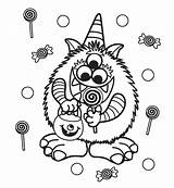 Coloring Halloween Monster Adults Cute Printable Fun Sheets Toddlers Sheet Candy Cartoons Books Paw Marshall Patrol Pups Zuma Chase Featuring sketch template