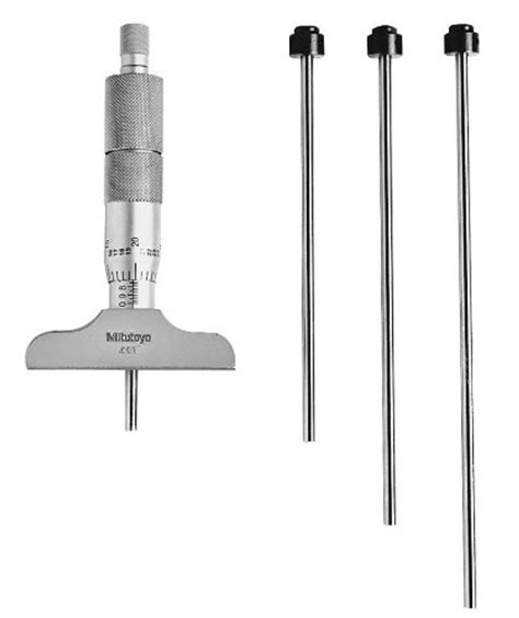 Mitutoyo Depth Micrometers Series 329 129 Interchangeable Rod Type