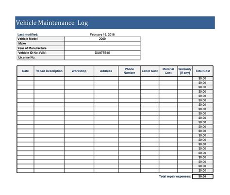 30 Free Vehicle Maintenance Logs Excel Pdf Word Artofit