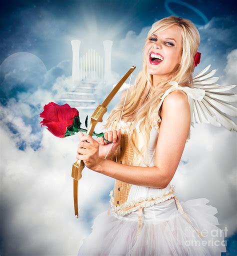 Heavenly Angel Of Love With Flower Arrow Photograph By Jorgo Photography Fine Art America