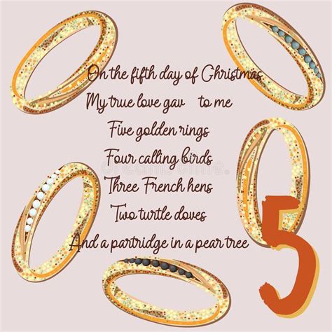 Days Christmas Golden Rings Stock Illustrations 23 Days Christmas