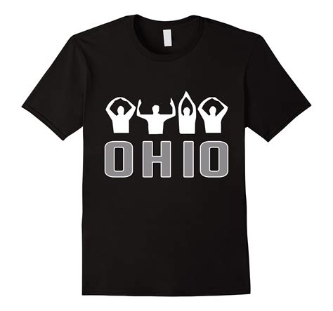 Ohio State Football Pride T Shirt Spelling Ohio With Arms Cl Colamaga