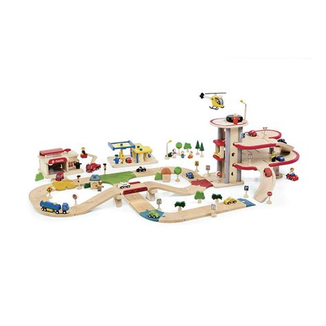 Plantoys Planwood Deluxe Road System 36 Piece Set For Children 3 And Up