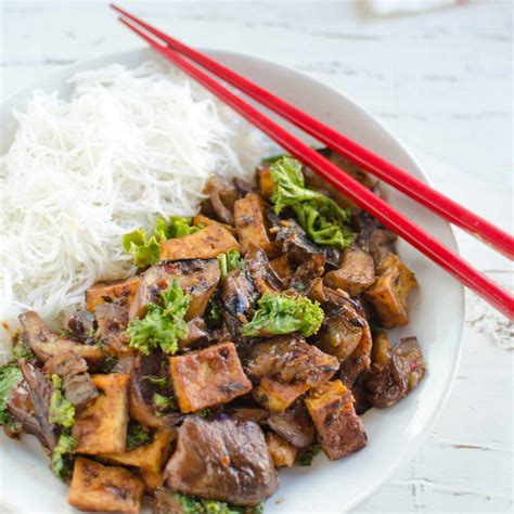 Kale Eggplant And Crispy Tofu Stir Fry With Black Bean Sauce Recipe