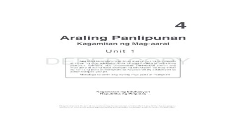 Araling Panlipunan Official Learning Materials From Lrmds Grade 6