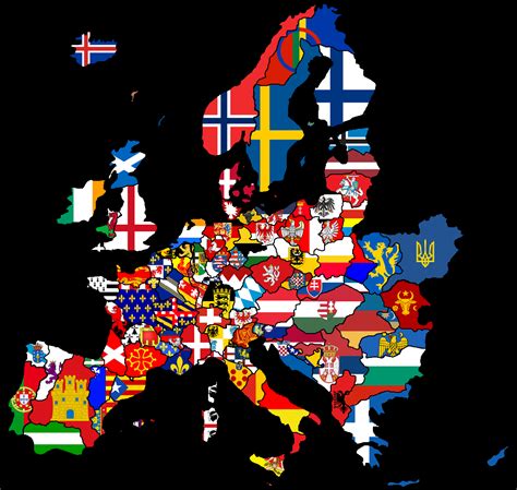 European Flags In A Map By Uslengh On Deviantart