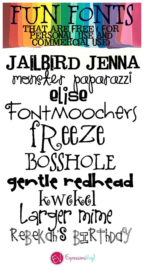 However, limiting your use of colors is the best option. Fun Whimsical Fonts (FREE for Personal and Commercial Use ...