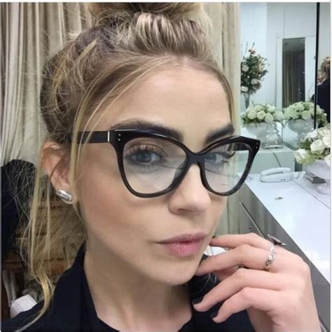 buy 2018 vintage cat eye glasses frame women brand retro rivet clear lens