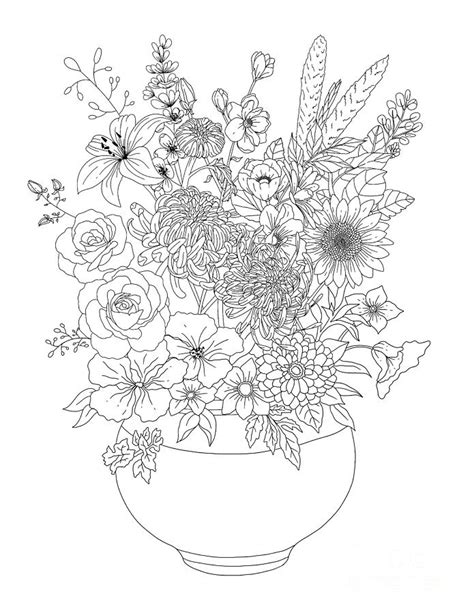 Flower In A Vase Coloring Pages Coloring Home