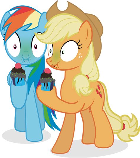 Rainbow Dash And Applejack Eating Bad Cupcakes By J5a4 On Deviantart