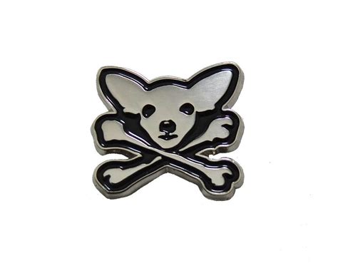 Chihuahua Crossbones Enamel Pin With Images Chihuahua Raining Cats