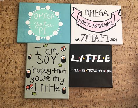 An array of sorority canvases