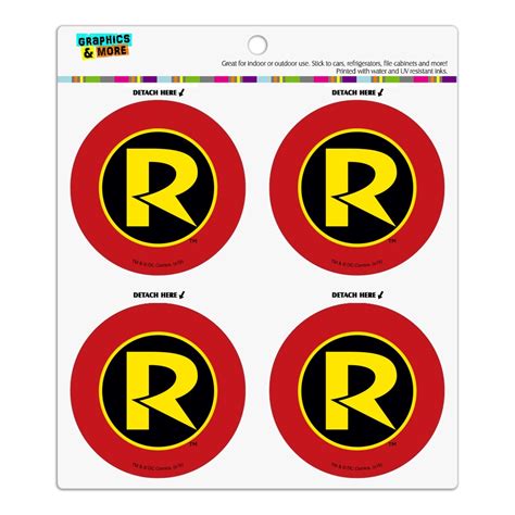 Batman Robin Logo Refrigerator Fridge Locker Vinyl Circle Magnet Set