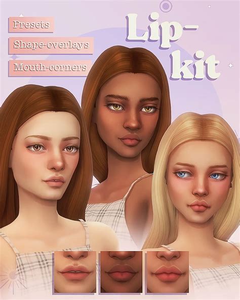 Sims 4 Lip Kit Presets Shape Overlays And Mouth Corners Micat Game