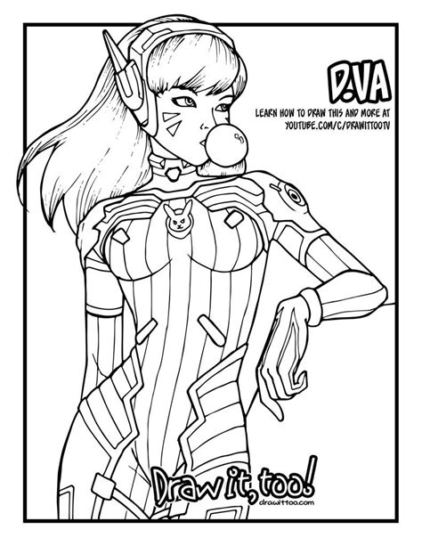 Overwatch Dva Coloring Pages Coloring Pages