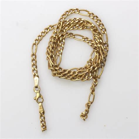 Chains have remained a style staple in most wardrobes but now it's time to turn it up a. 14kt Gold 4.95g Figaro Chain Necklace | Property Room