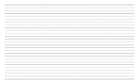 Penmanship Paper With Nine Lines Per Page In Landscape Orientation Free