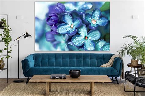 Lilac Flowers With Water Drops №sl676 Ready To Hang Canvas Print In