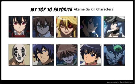 My Top 10 Favorite Akame Ga Kill Characters By Artdog22 On Deviantart