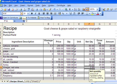 Once you have your yield percentage, you can translate this information into monetary units. Personal Chef Manila: Recipe Cost Excel Sheet