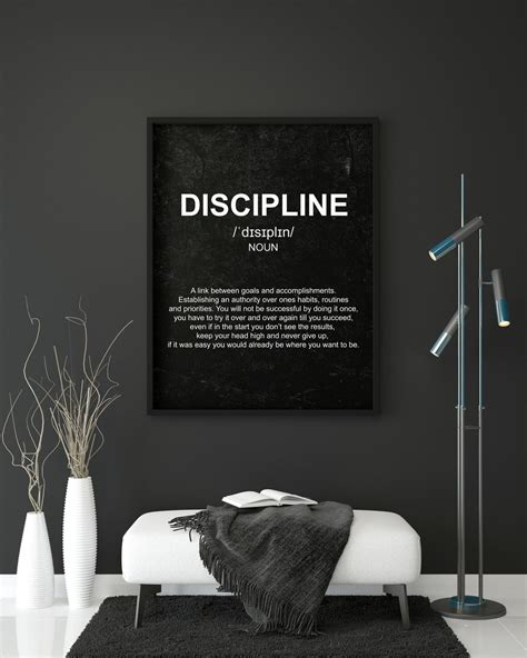 Discipline Noun Wall Art Definition Poster For Office Spaces Etsy