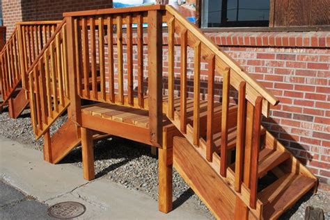 Most likely you have planned one or two flights of stairs from your deck to the surrounding yard. redwood deck (With images) | Redwood decking, Porch steps ...
